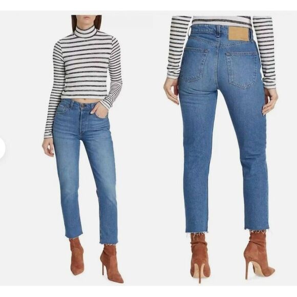 Rag & Bone Nina High-Rise Ankle Cigarette Jean in Monty Wash Size 30
